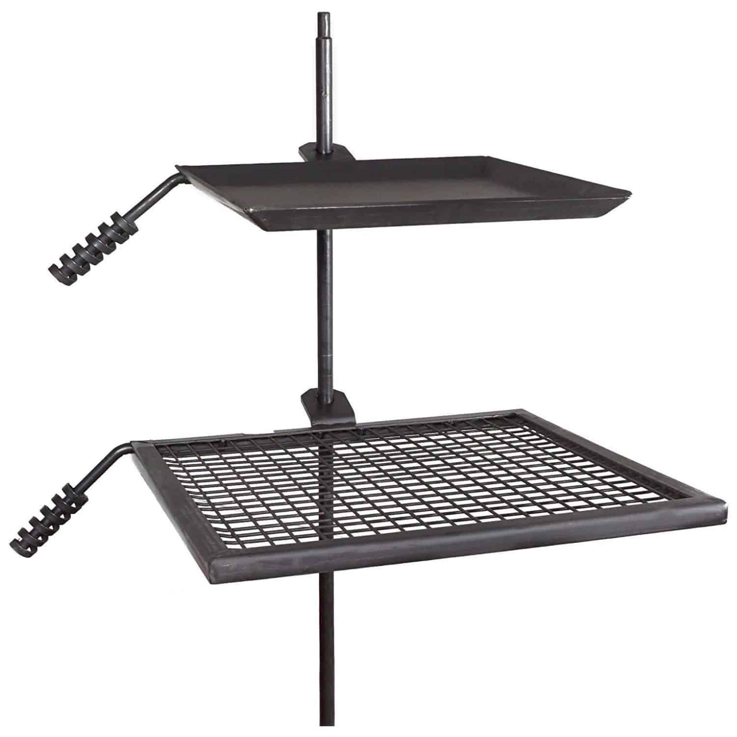Titan Great Outdoors Adjustable Swivel Grill Fire Pit Grate + Griddle Plate
