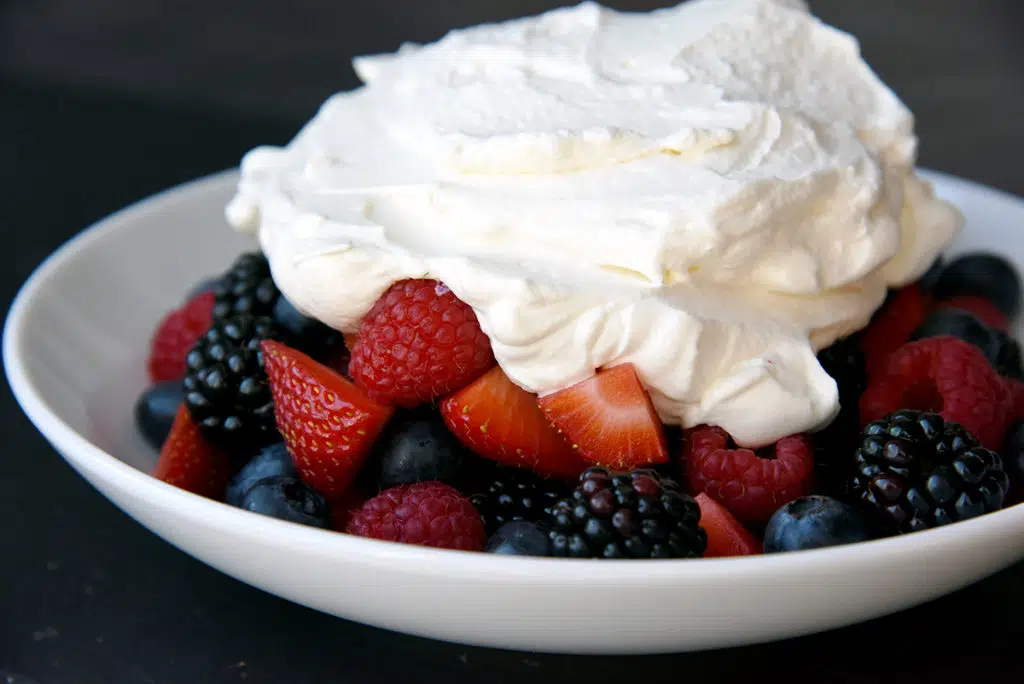 Fresh Berries And Homemade Whipped Cream