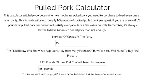 How Much Pulled Pork For 15 People